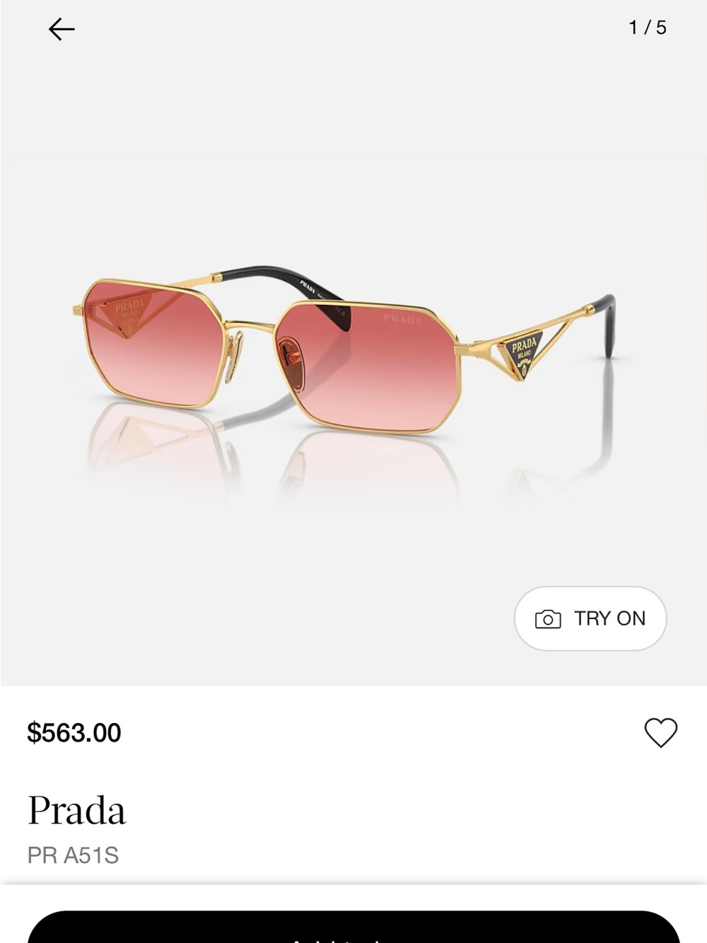 Prada Gold Metal Sunglasses with Rose Pink Lenses and Triangle Logo Detail - Picture 6 of 6